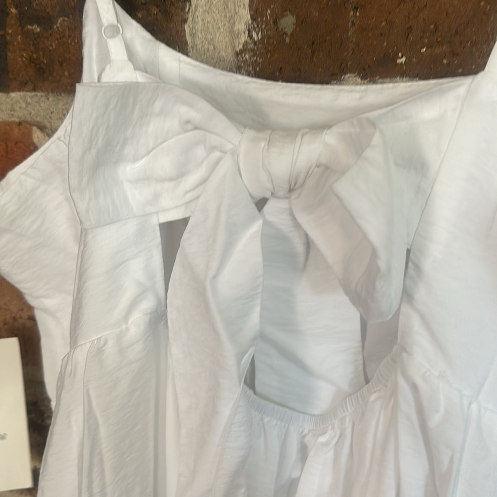 121 A new day white lined maxi dress bow sz XL NWT - Picture 4 of 4